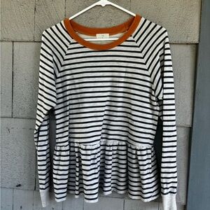 T. La Thrifted Peplum/Sweatshirt Top